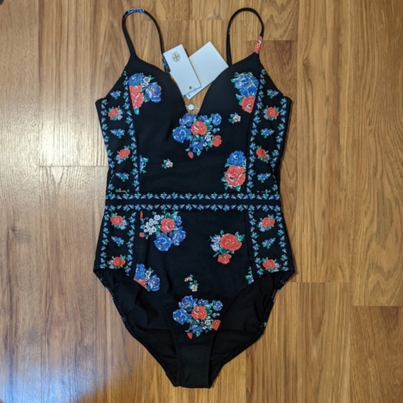 NWT Medium Tory Burch Floral One Piece Swimsuit - Picture 3 of 5